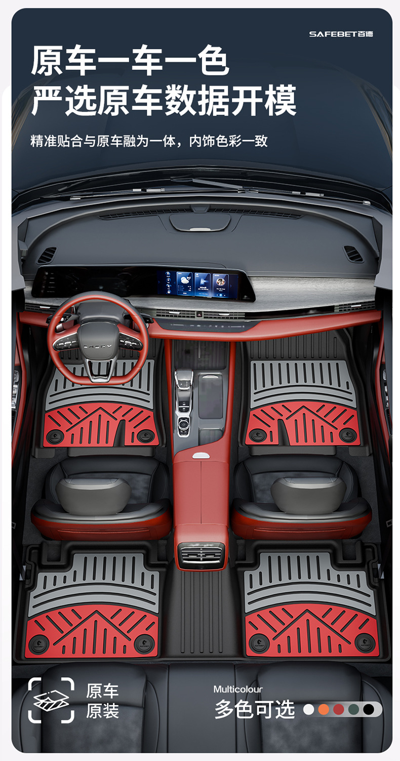 Suitable for Chery Tiggo 8, Arrizo 8, iCAR V23, special colorful TPE car floor mats and trunk mat