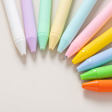 创意马卡龙色喷胶圆珠笔可印刷logo简约按动塑料笔批发礼品广告笔