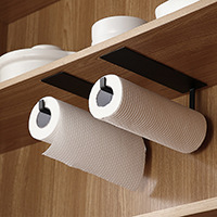 Japanese-style paper roll holder kitchen punch-free cabinet paste paper towel holder wall-mounted paper roll rag storage rack