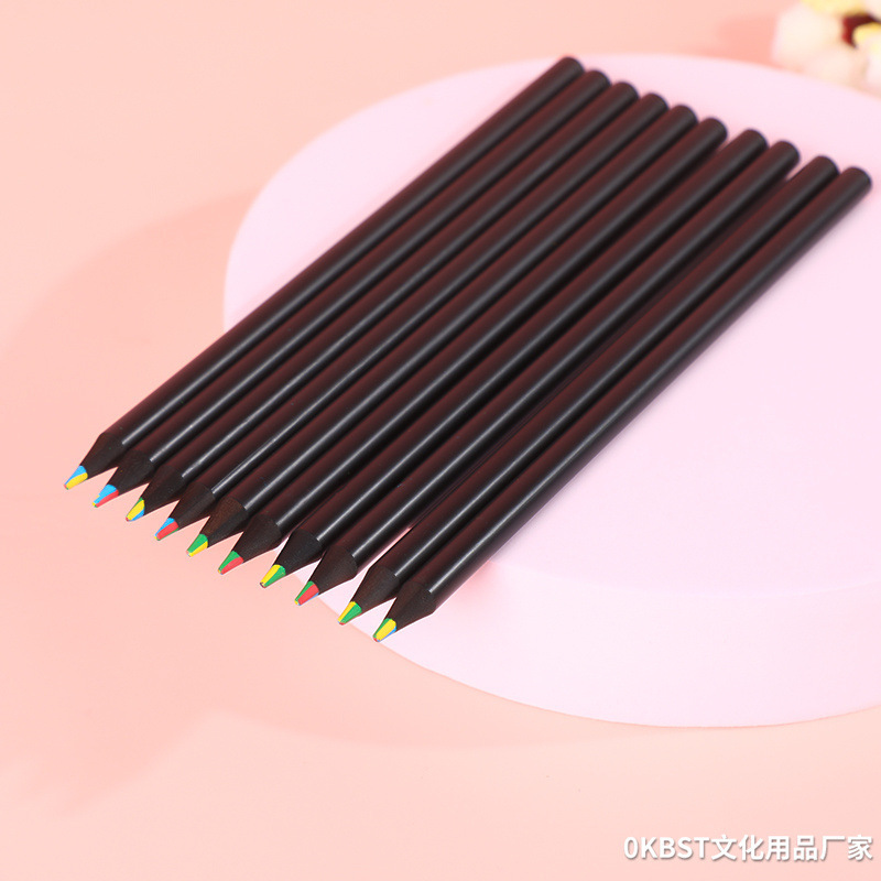 Amazon 4 colores de plomo lápiz de madera de color pintura para niños barril lápiz Escuela Primaria jardín de infantes regalo premio