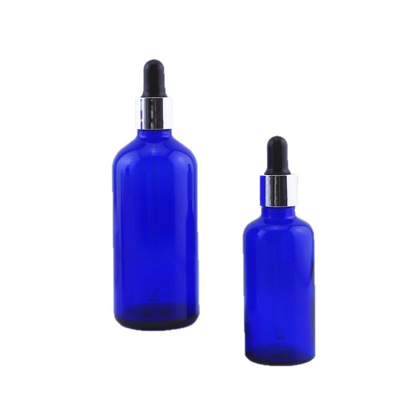 现货直销50ml蓝色精油瓶30ml玻璃滴管瓶化妆品精华原液玻璃精油瓶|undefined