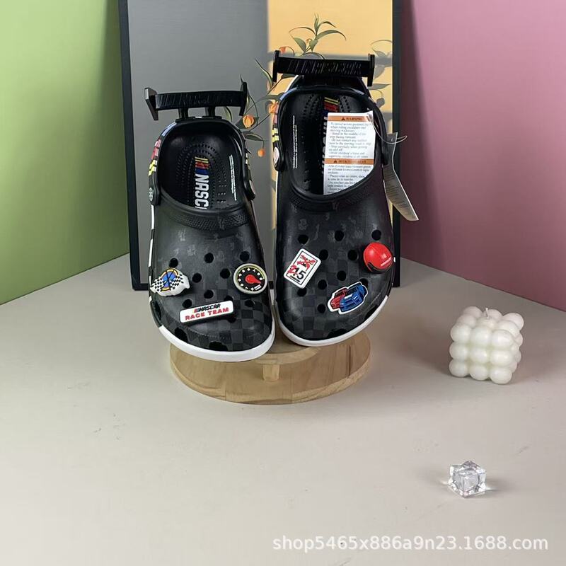 New Racing Adult Clogs, Wear-Resistant Eva Non-Slip Sole Beach Shoes, Trendy Lazy Sandals and Slippers