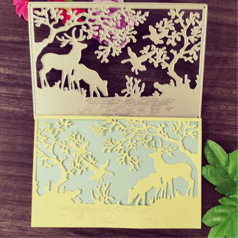 DIY forest deer carbon steel knife mold children's paper art club metal embossing etching cutting die cutting die