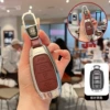 C model 4 buttons (speaker) silver red leather + double pointed leather buckle