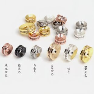 18k��ɫ �~΢��ʯ���� �A�θ�Ƭ diy������Ʒ����������l