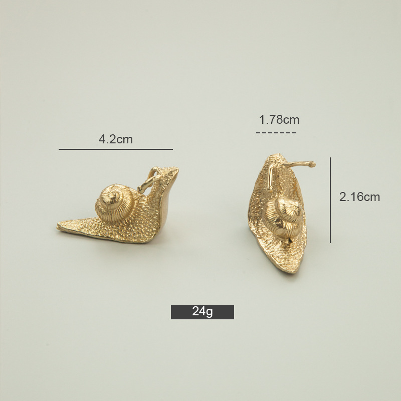 Estilo italiano francés latón sólido solo agujero puerta del gabinete manija armario cajón lindo animal Caracol luz manija de lujo