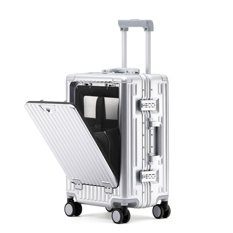 Multifunctional travel 18-inch front opening luggage 24-inch double-charge aluminum frame trolley case universal wheel code boarding box