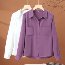 衬衫上衣垂感宽松2025小个子时尚女装翻领春秋季减龄polo新款衬衣