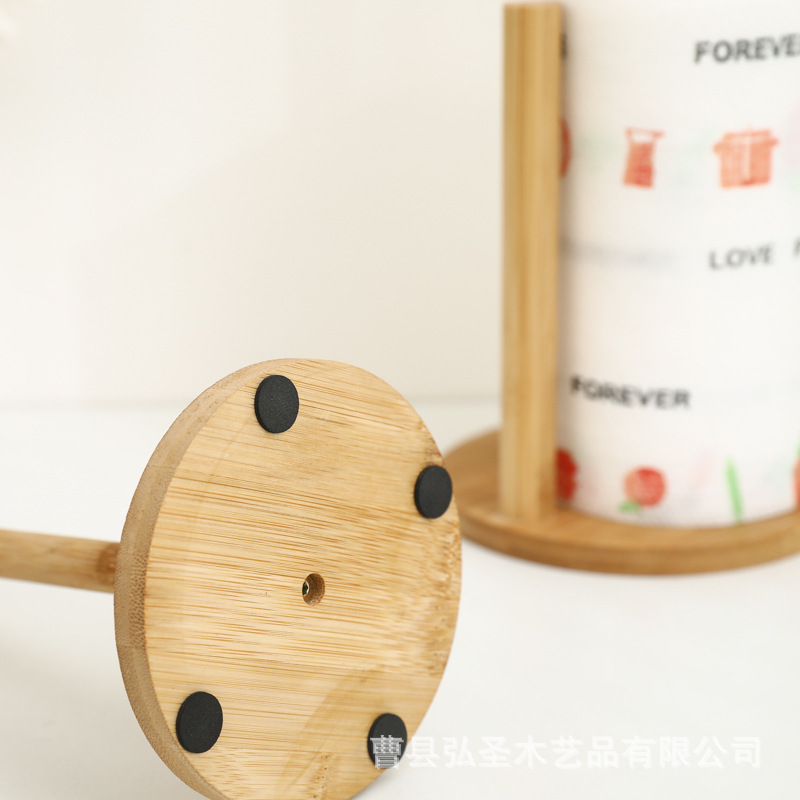 En stock de bambú titular de pañuelos de cocina restaurante vertical de madera rollo de papel de almacenamiento de plástico estante perezoso trapo titular
