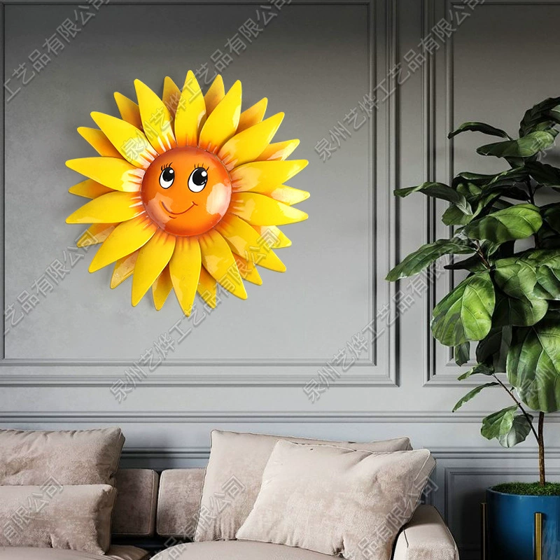 Металлическая декоративная стена из кованого железа в виде подсолнухов для дома, декора стены за телевизором, украшения входа в ресторан, искусственная цветочная стена