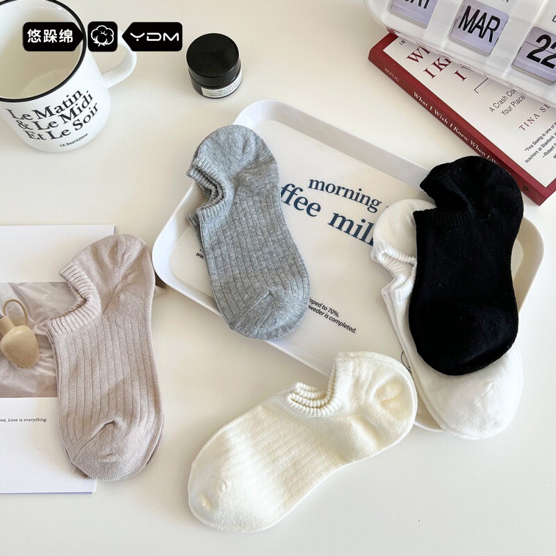 Double-needle boat socks 7A antibacterial and odor-resistant women's boat socks for spring and summer, all-cotton short socks with silicone anti-slip, low-cut invisible women's cotton socks Double-needle boat socks 7A antibacterial and odor-resistant women's boat socks for spring and summer, all-cotton short socks with silicone anti-slip, low-cut invisible women's cotton socks
