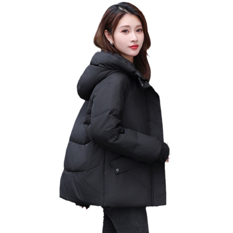 Nueva chaqueta de algodón de plumón para niñas corta chaqueta de algodón suelta de estilo coreano de color sólido versátil chaqueta caliente a prueba de frío para mujeres