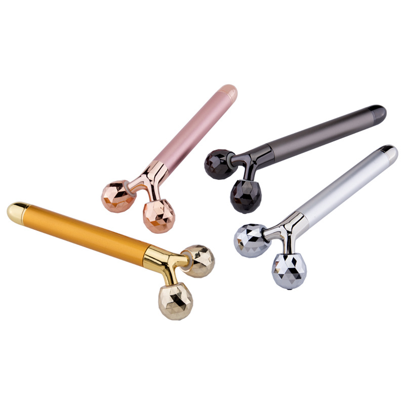 Rodillo de oro para masaje facial 3D, palo de belleza V, masaje de levantamiento, al por mayor