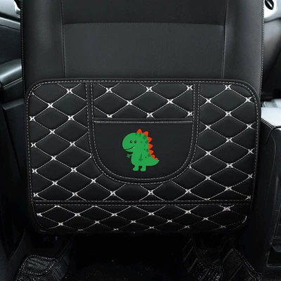 Backrest Anti-Dirt Pad, Universal Car – Chair back anti-kick pad - dinosaur-short-style-anti-kick-storage