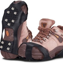 酷众户外10齿钢钉冰爪登山旅游钓鱼雪地防滑鞋套不锈钢冰雪鞋钉硅