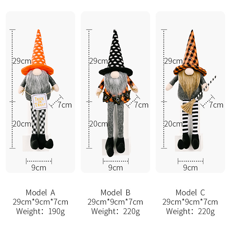 400g Weight Nonwoven Material Halloween Festival Multicolor, Black Color Wholesale Halloween Hanging Legs Rudolph Faceless Doll Decoration Nihaojewelry 2