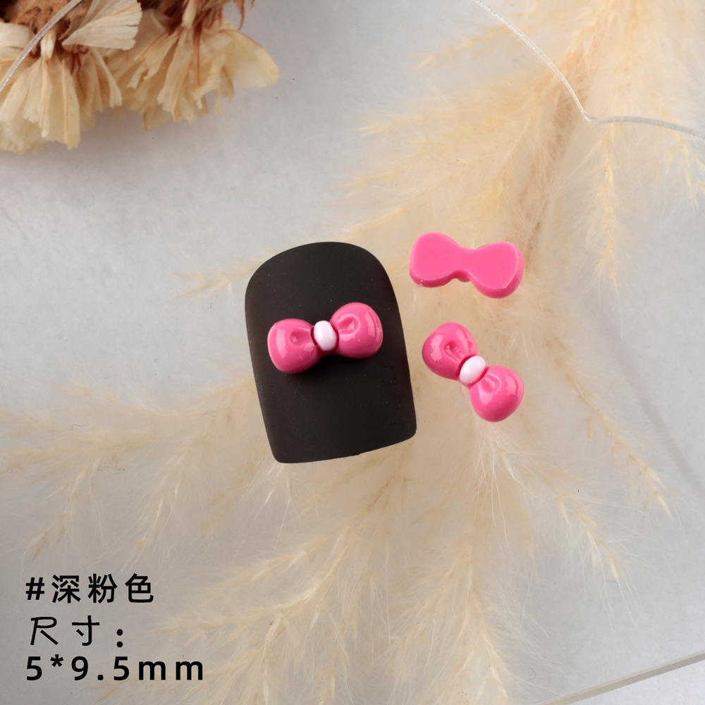 Hot black kitty series nail art bowknot resina joyería verano dulce pajarita accesorios para uñas