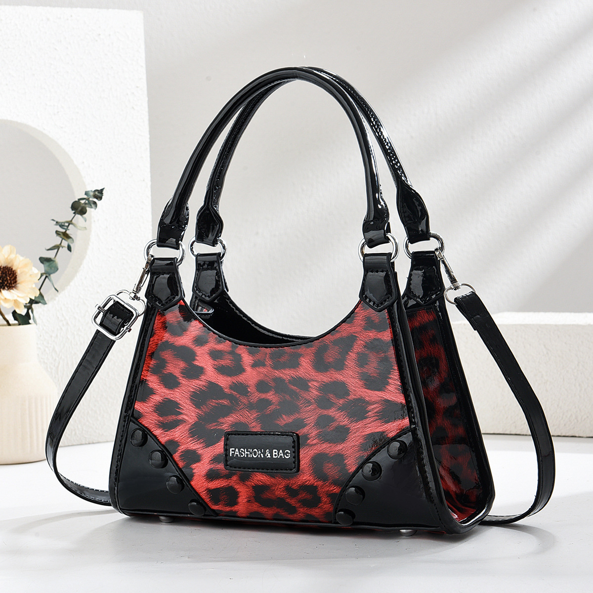 Bolso con estampado de leopardo femenino 2025 otoño e invierno nuevo estilo coreano tendencia moda bolso de mensajero bolso de mujer de sentido avanzado