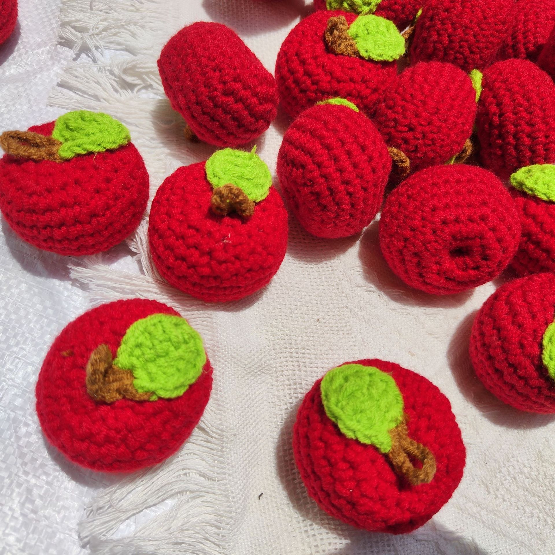 Daily Occasion Milk Cotton Material 1 Piece Cute Apple Milk Cotton Bag Pendant