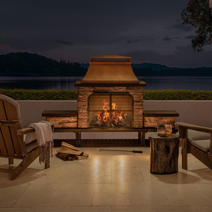 Retro European Style Real Wood Fireplace Villa Rural Outdoor Decoration Heating Stove Home Commercial Creative Furniture