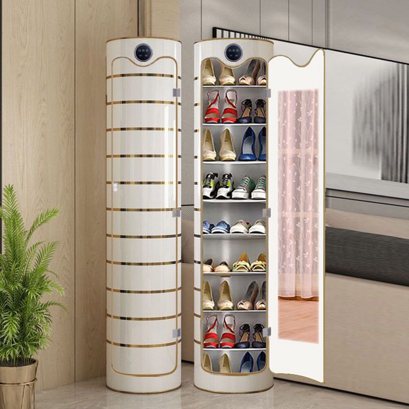 360-Degree Rotating Shoe Cabinet Cylindrical Deodorizing Multi-Layer Shoe Rack Large Capacity Household Storage Cabinet Intelligent Sterilization and Disinfection