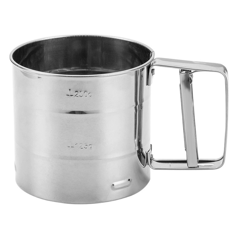 Позолоченный из нержавеющей стали полуавтоматический ручной прессованный Тип чашки сахарный порошок фильтр экран торт порошок сепаратор порошок экран выпечки инструмент