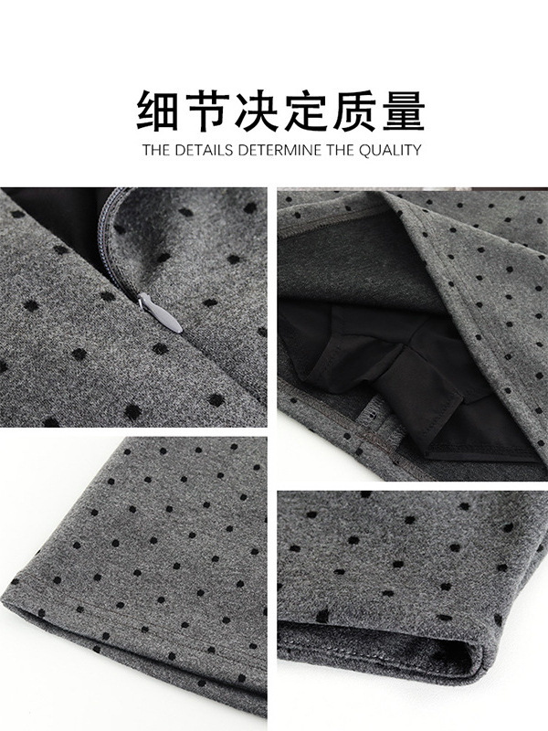 灰色miu系波点半身裙女秋冬毛呢短裙子miu里miu气穿搭包臀小个子|undefined