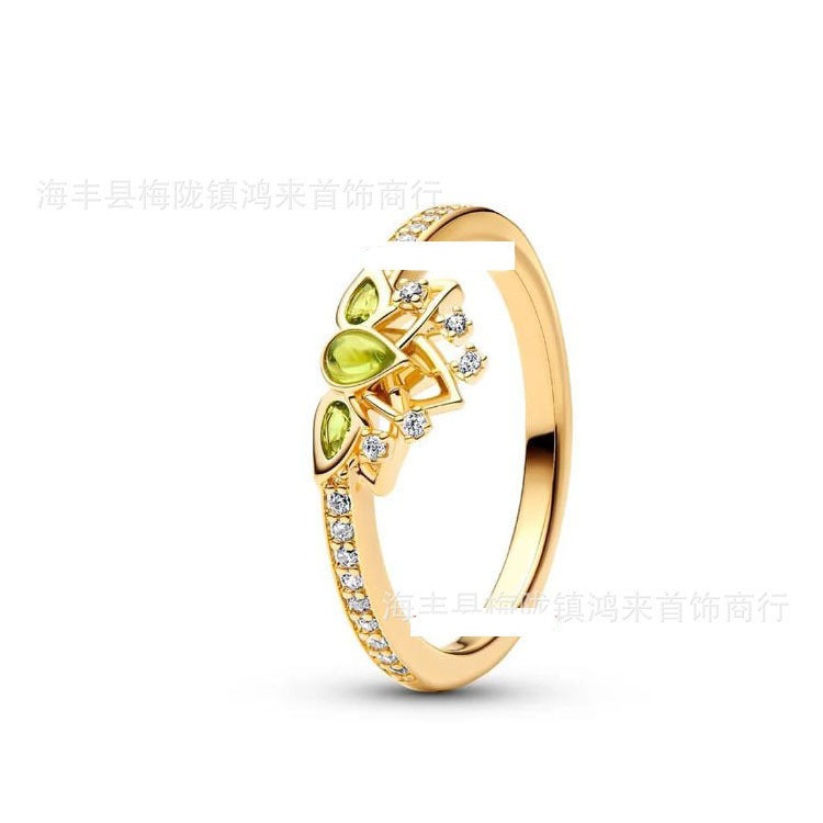 潘家白铜镀银镶钻红玫瑰花蝴蝶结简约爱心对戒卡通人物雪花系列|undefined