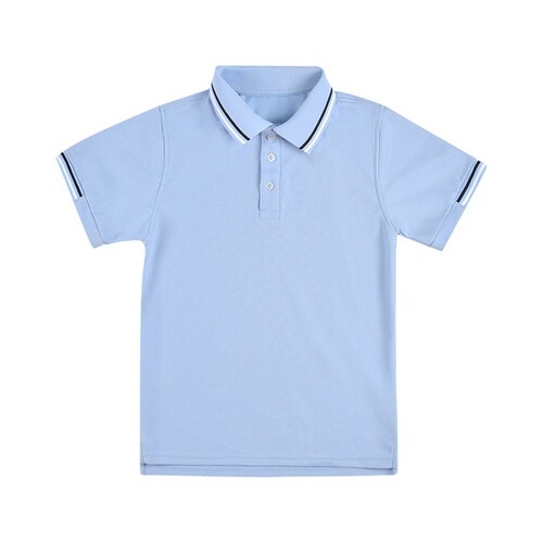 Children's Summer Short Sleeve Polo Shirt Collar Boys White T-shirt Thin School Uniform Top Middle School Class Uniform