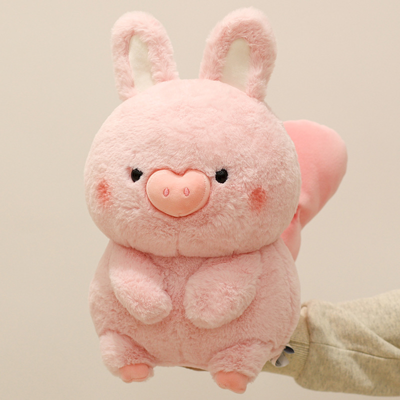うさぎと豚のかわいいぬいぐるみ、子供向けの癒し系人形、子供の祝日ギフト、超柔らかい|undefined