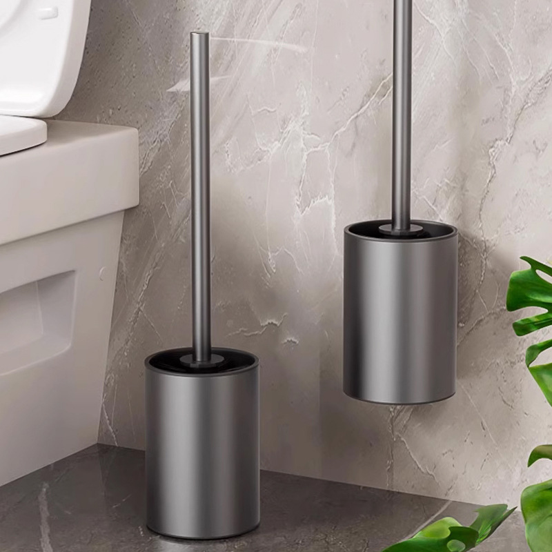 Toilet brush cleaner, toilet brush holder, wall-mounted bathroom shelf, no drilling, household use, reaches every corner