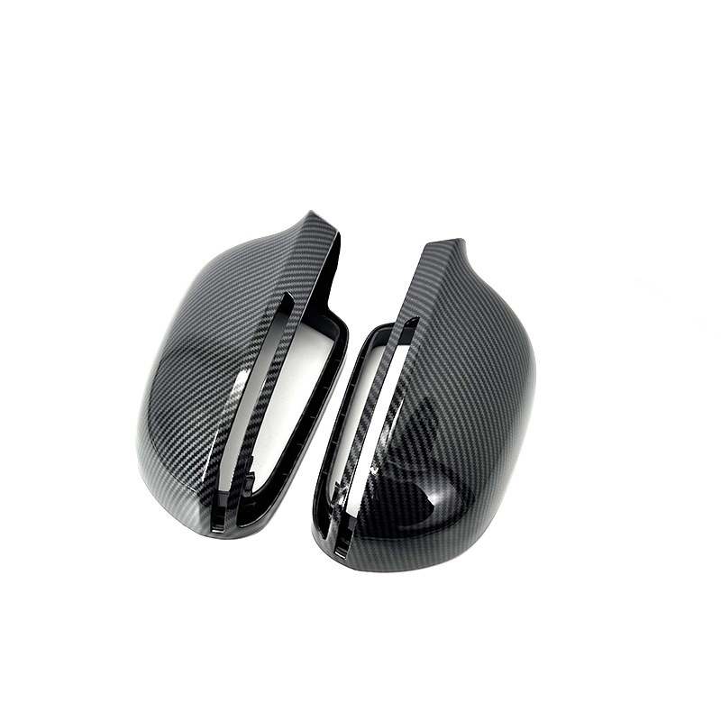 Foreign Trade Hot-Selling Suitable for Audi A4 B8 A5 A6 A3 A8 Q3 Carbon Fiber Pattern Bright Black Replacement Rearview Mirror Housing