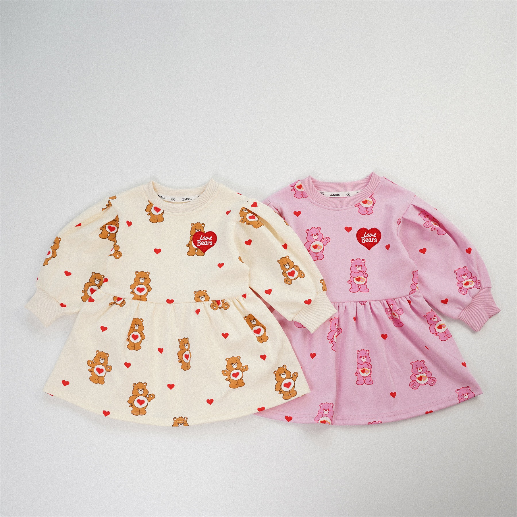 [kids dress女童卡童連衣裙秋季長袖純棉可愛女寶寶秋天長裙子]