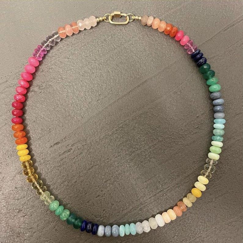 200g Weight Necklace Classification 304 Stainless Steel Chain Material 1 Piece Quantity Casual Occasion natural stone Material Geometric Pattern Women's Gender Sweet Style Beaded Craft 1 Piece Sweet Geometric Natural Stone 304 Stainless Steel Necklace 16