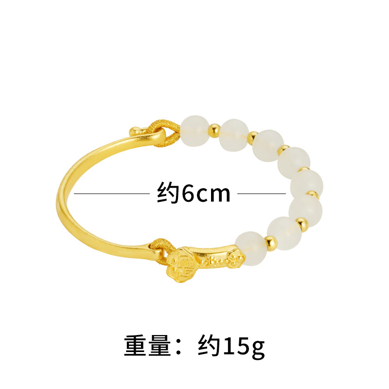 Vietnam arena oro Ruyi media pulsera vintage estilo nacional imitación Hetian Jade suerte cuentas pulsera en línea popular estilo antiguo Fuente de la fábrica