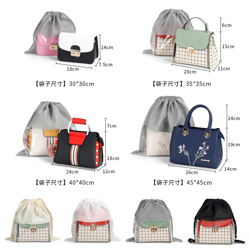 Bolsas no tejidas, bolsas a prueba de polvo, bolsas de almacenamiento grandes, bolsas con cordón, bolsas de protección para mujeres a prueba de humedad, logotipos se pueden imprimir