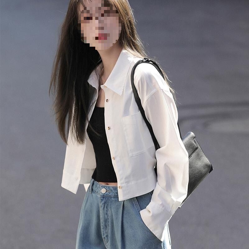 Informal College Style Women's Clothing Workwear Style White Short Collar Long Sleeve Jacket Women Spring and Autumn 2024 New