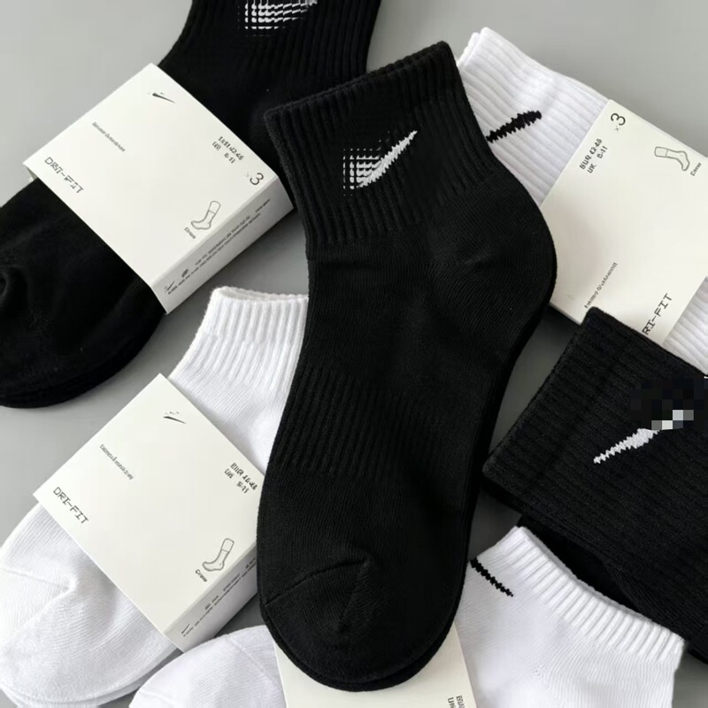 Suwan Gogou Nike Sports Socks Basketball Socks Running Yoga Unisex Anti-Odor Sweat-Absorbent Cotton Socks