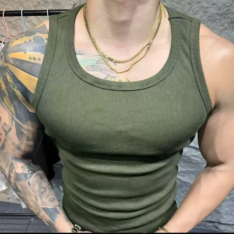 2026-7-16 Ribbed sleeveless tank top for men, summer sports casual fitness training high-elastic tight-fitting vest 2026-7-16 Ribbed sleeveless tank top for men, summer sports casual fitness training high-elastic tight-fitting vest