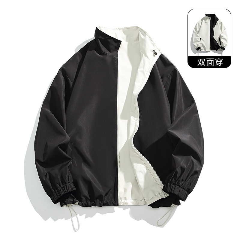 2024 primavera nueva moda casual de color sólido chaqueta de solapa hombre doble cara chaqueta de ropa de hombre