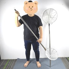 Stainless steel extended handle colander large strainer thickened line leakage frying net fried fence canteen factory large filter