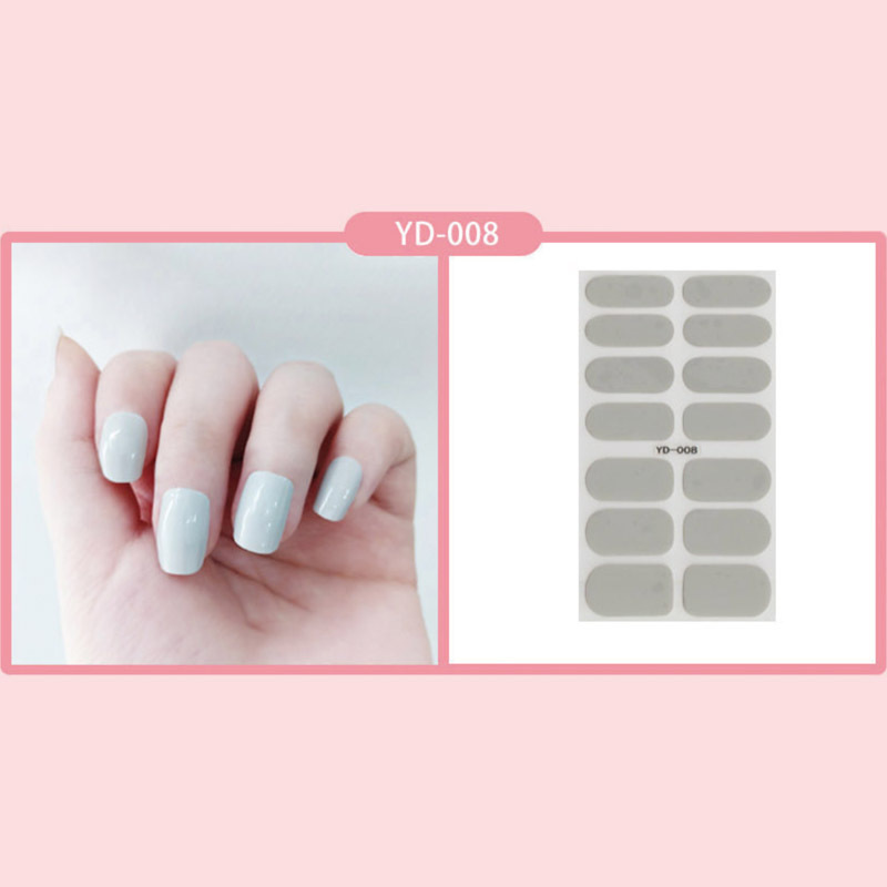 El nuevo parche de uñas en polvo de cebolla de color sólido de Idi 14 pegatinas de uñas pegatinas impermeables duraderas sin sellar fábrica al por mayor