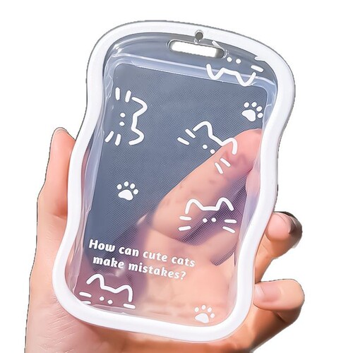 Minimalist Cat Student Card Case with Unique Instagram Design, Campus Card, Meal Card, Bus Card, Work ID, Brand, Influencer Style