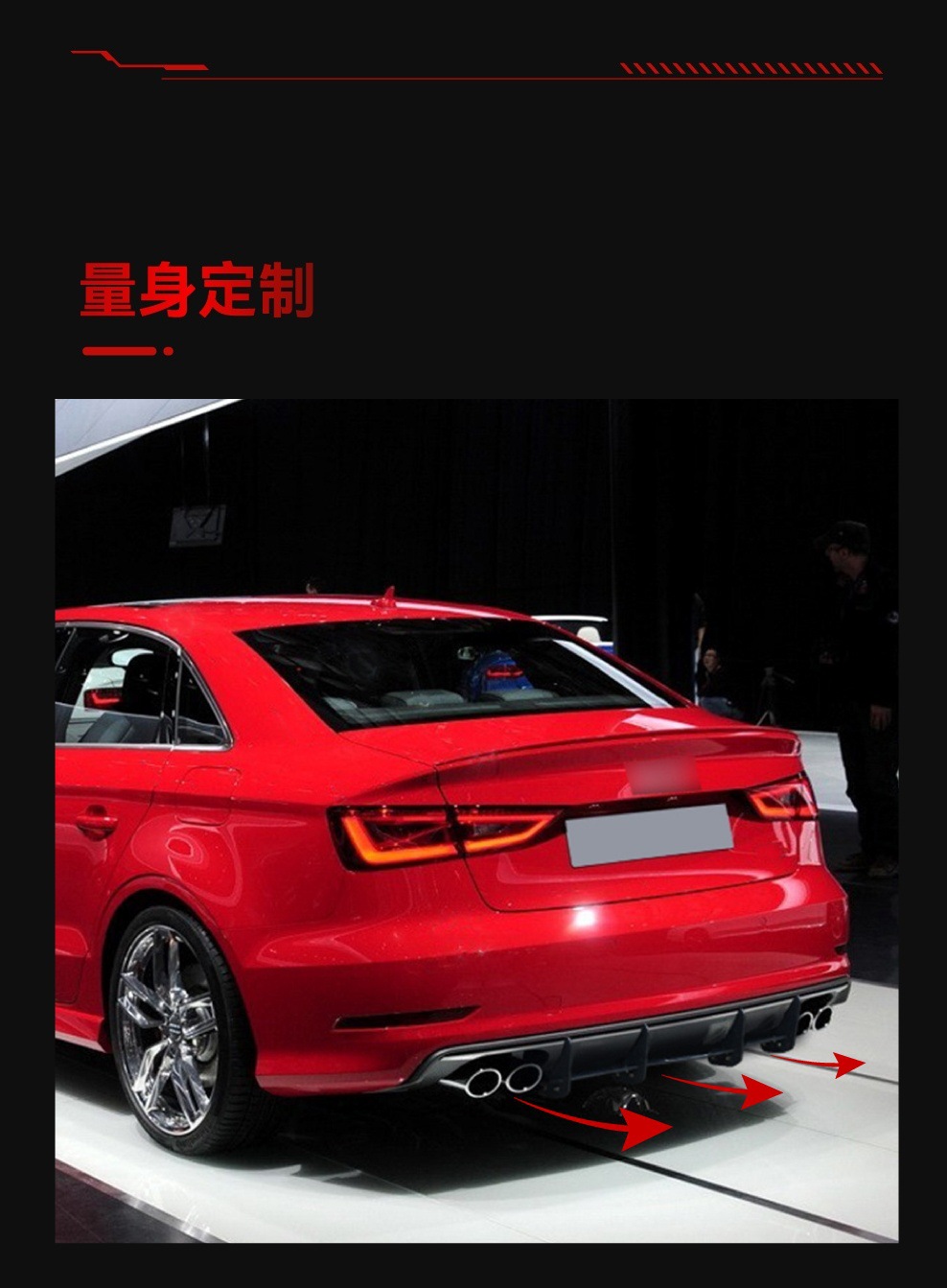 Applicable to 2013-2015 Audi A3 S3 8V Sedan sedan version tail lip spoiler rear blade modification parts
