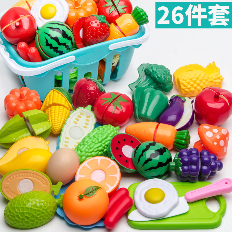 クロスボーダー子供用ままごとフルーツカットおもちゃシミュレーションキッチンスーパーマーケット野菜ケーキピザカット男の子と女の子|undefined