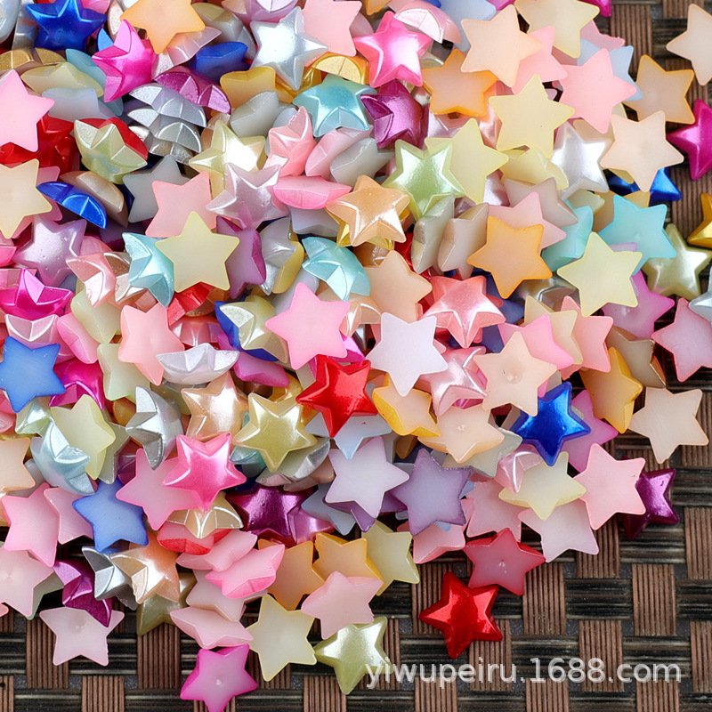 Five-pointed star pearl ABS imitation pearl nail jewelry patch diy cream glue mobile phone case decorative material package wholesale
