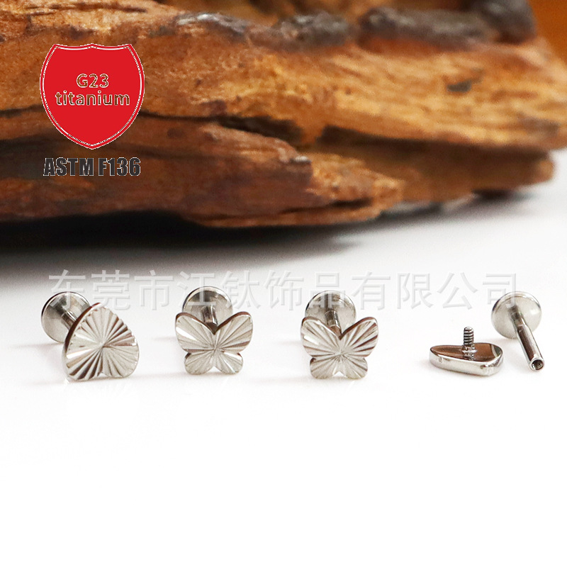 Pointed titanium steel lip stud product view