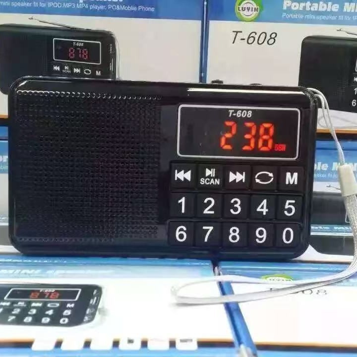 Foreign Trade T608 Card Radio Small Speaker Am Digital Karaoke Machine Elderly Machine USB Flash Drive Outdoor Convenient Walkman