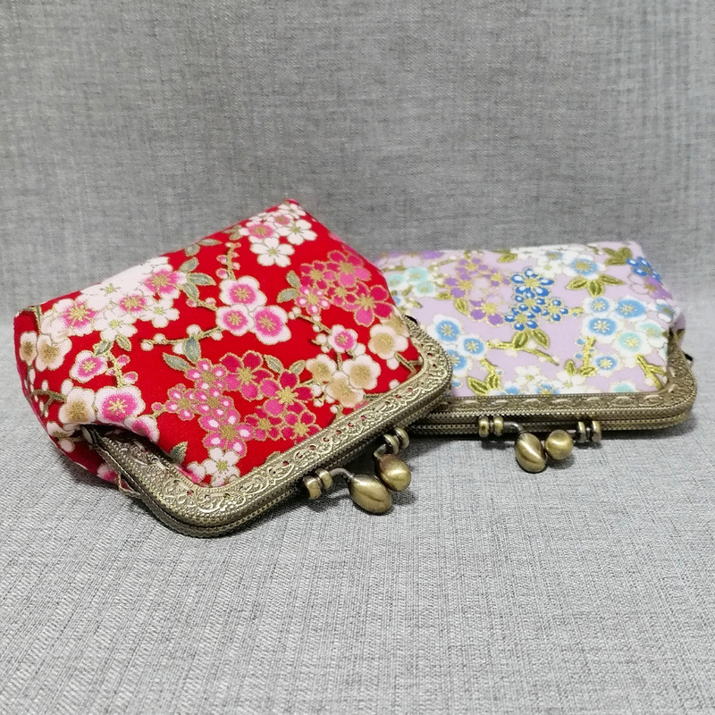 Fabric Coin Purse with Cherry Blossom Gold Stamping, Chinese Style Gold Bag, Card Holder, Small Item Storage Bag, Lipstick Bag, Travel Journal Fabric Coin Purse with Cherry Blossom Gold Stamping, Chinese Style Gold Bag, Card Holder, Small Item Storage Bag, Lipstick Bag, Travel Journal
