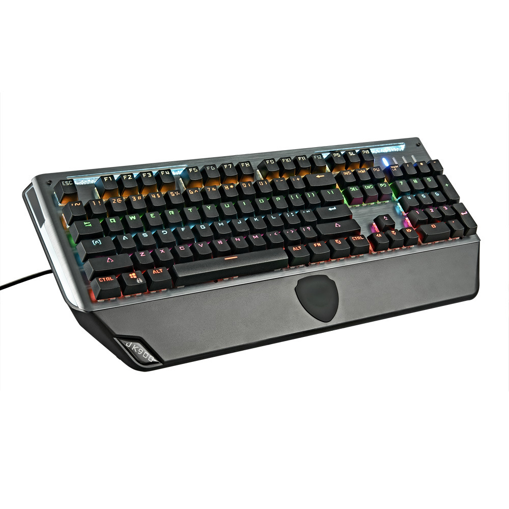 Game mechanical hot swappable custom green axis esports luminous keyboard with hand rest 104 key USB interface_voghion.com